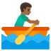 man rowing boat, medium-dark skin tone